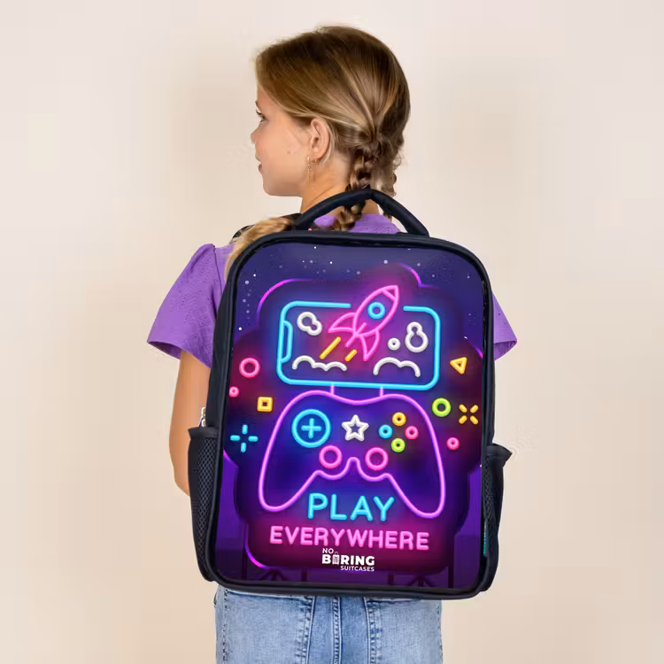Kids backpack - Black - Neon sign with controller — 4