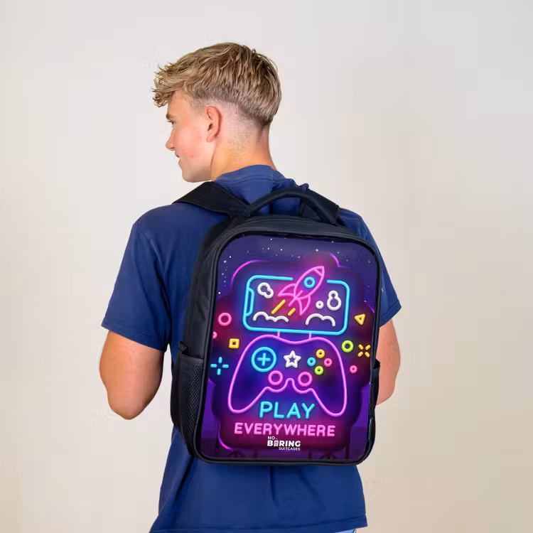 Kids backpack - Black - Neon sign with controller — 5