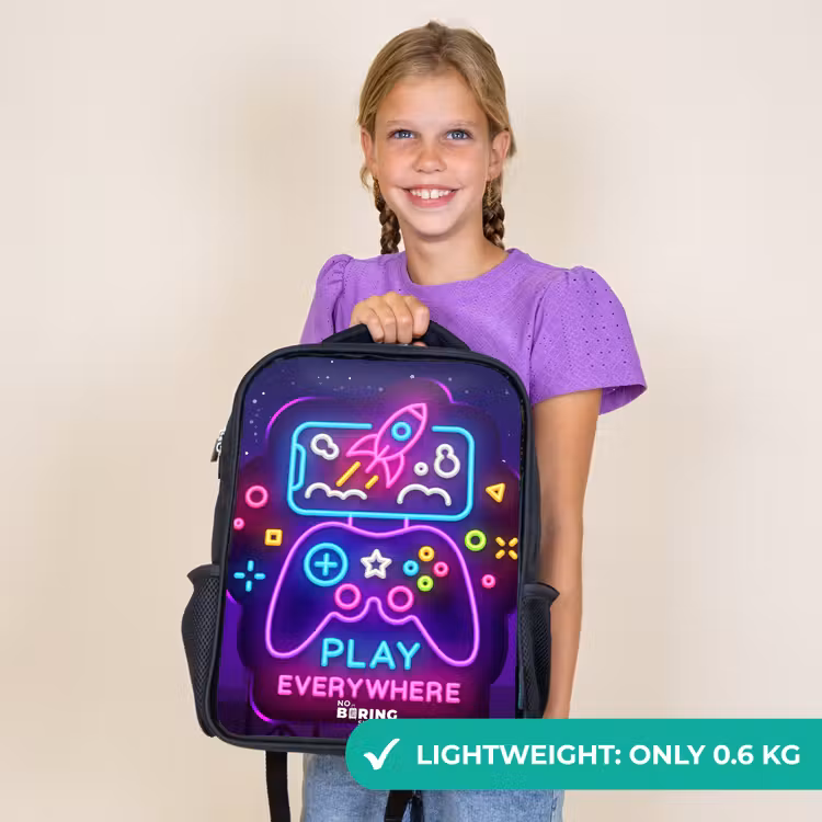 Kids backpack - Black - Neon sign with controller — 9