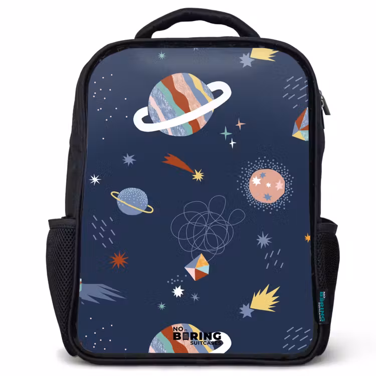 Kids backpack - Black - Planets in the sky — 1