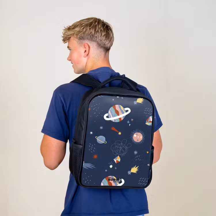 Kids backpack - Black - Planets in the sky — 5
