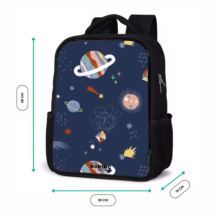 Kids backpack - Black - Planets in the sky — 8