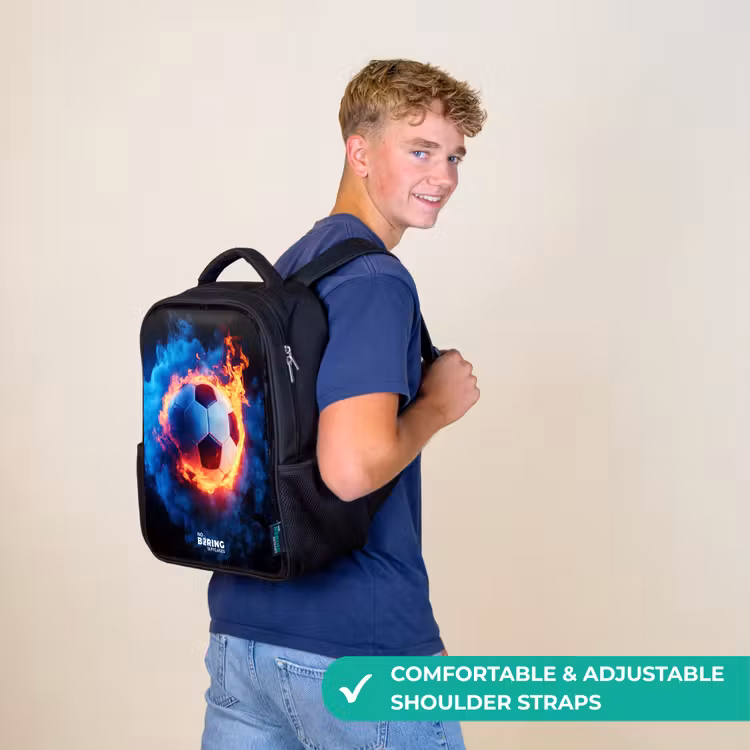 Kids backpack - Black - Soccer on fire and ice — 11