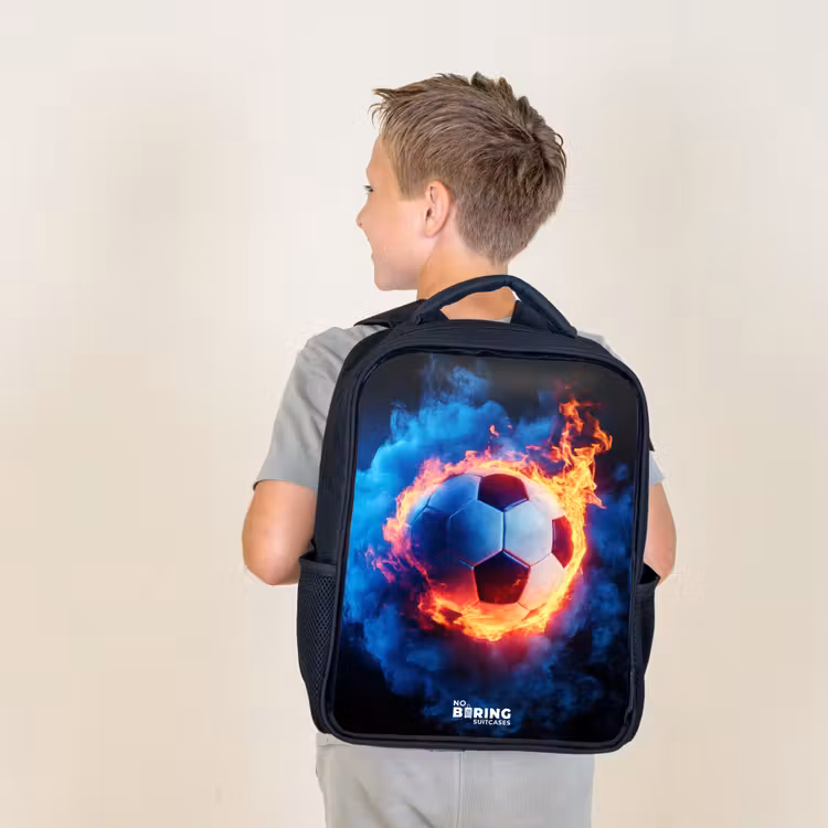 Kids backpack - Black - Soccer on fire and ice — 2