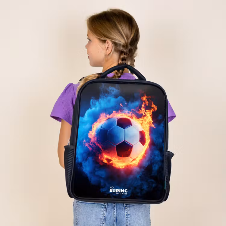 Kids backpack - Black - Soccer on fire and ice — 4