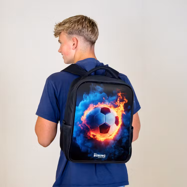 Kids backpack - Black - Soccer on fire and ice — 5