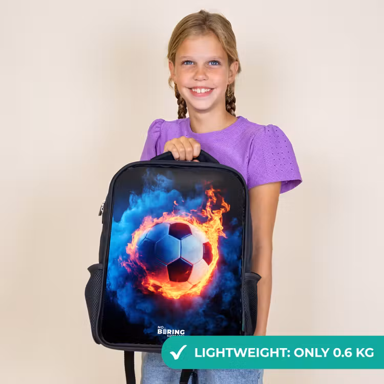 Kids backpack - Black - Soccer on fire and ice — 9