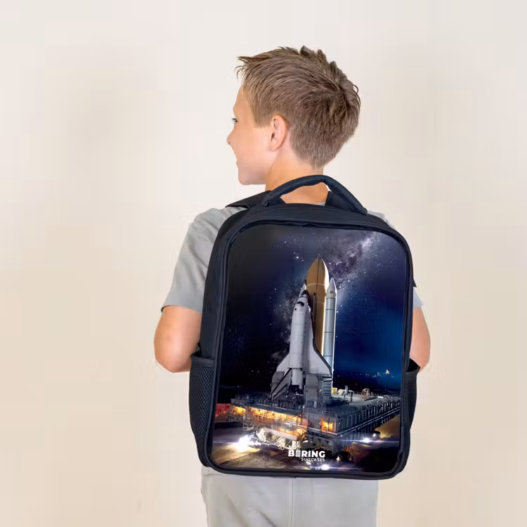 Kids backpack - Black - Space shuttle that can take off — 2