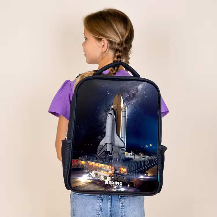 Kids backpack - Black - Space shuttle that can take off — 4