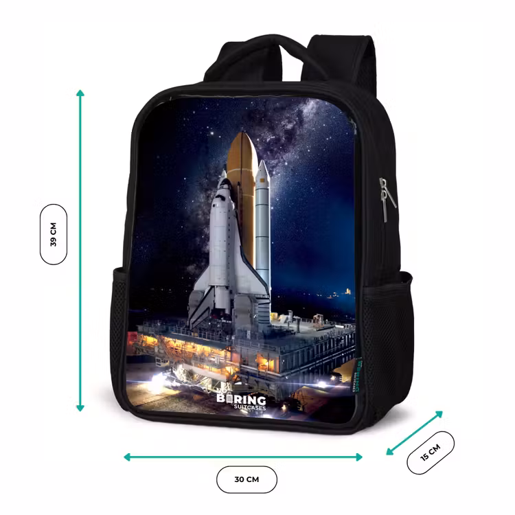 Kids backpack - Black - Space shuttle that can take off — 8