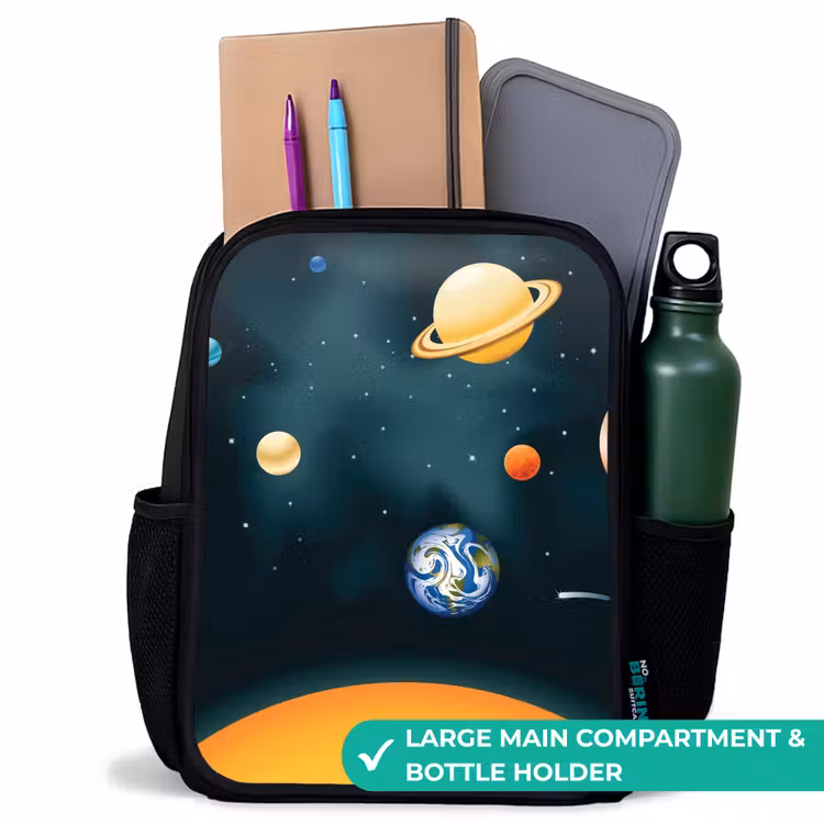 Kids backpack - Black - Space with planets — 10