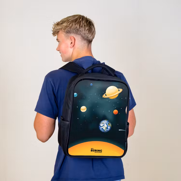 Kids backpack - Black - Space with planets — 5