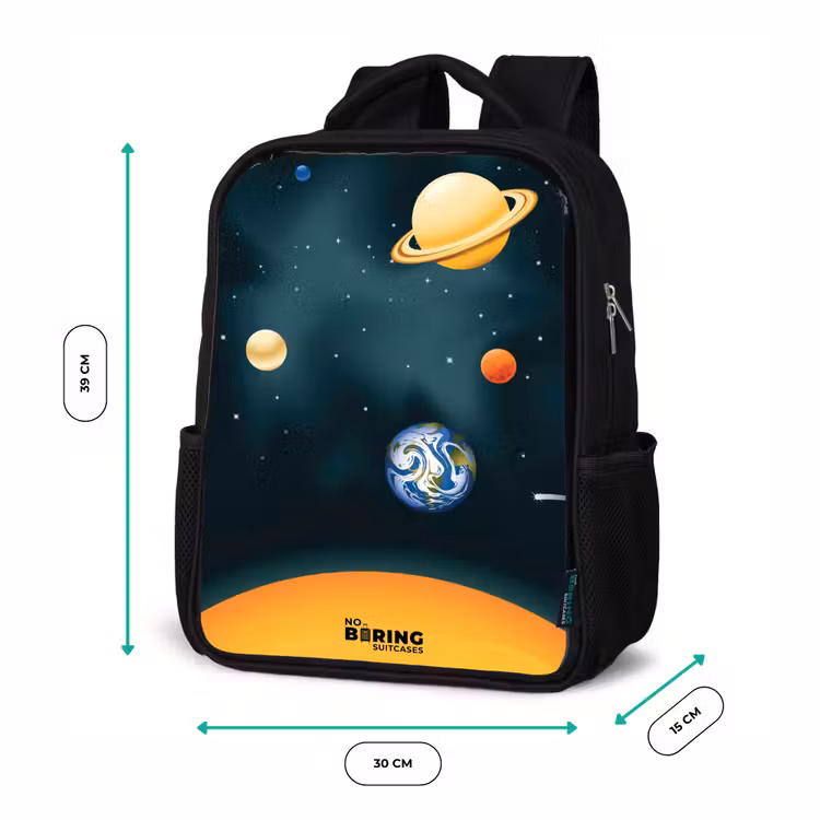 Kids backpack - Black - Space with planets — 8