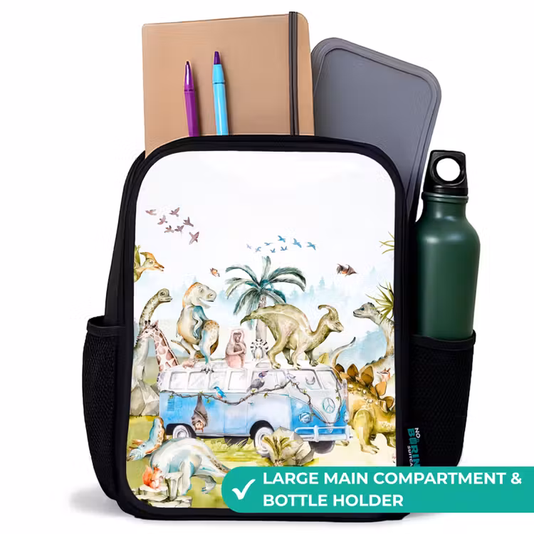 Kids backpack - Black - Van with dinos — 10