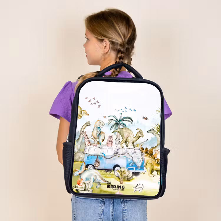 Kids backpack - Black - Van with dinos — 4