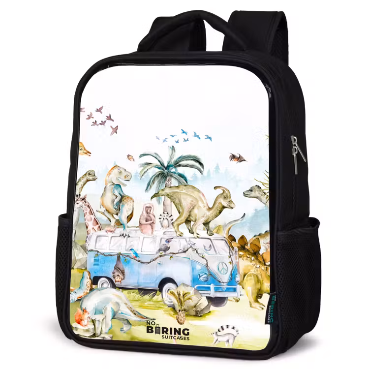 Kids backpack - Black - Van with dinos — 6