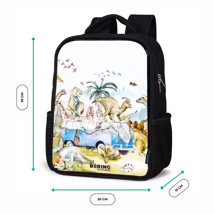 Kids backpack - Black - Van with dinos — 8