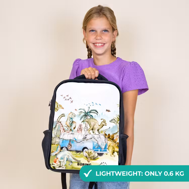Kids backpack - Black - Van with dinos — 9