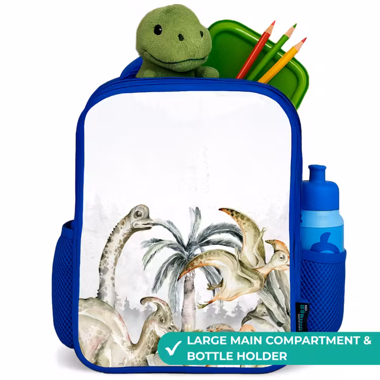 Kids backpack - Blue - Dinos in a rugged landscape — 5