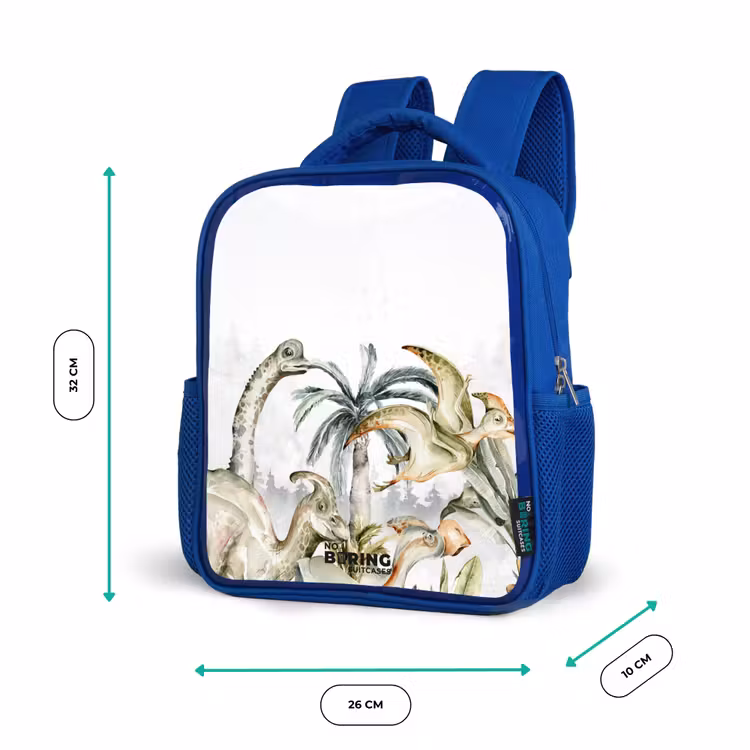 Kids backpack - Blue - Dinos in a rugged landscape — 6
