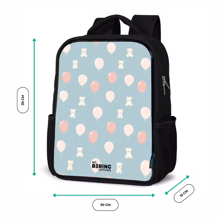 Kids backpack - Black - Bears in hot air balloons among clouds and balloons — 8