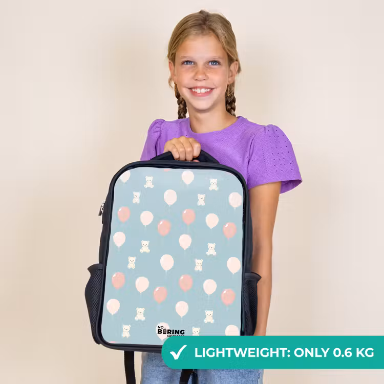 Kids backpack - Black - Bears in hot air balloons among clouds and balloons — 9