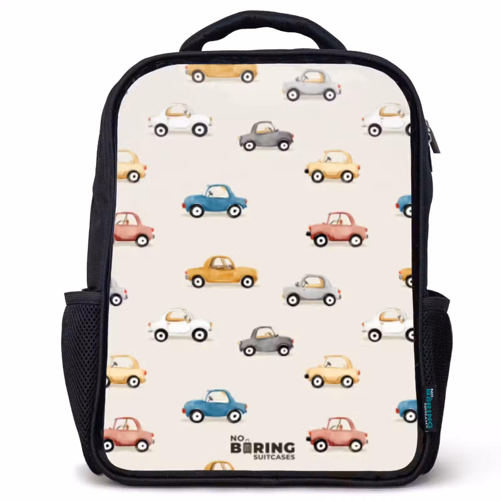 Kids backpack - Black - Colorful retro cars — 1