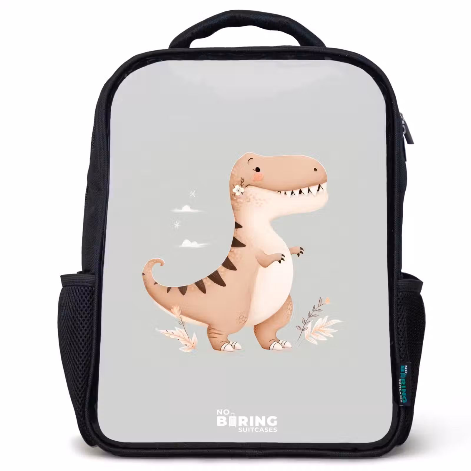 Kids backpack - Black - Dino in beige and gray colors — 1