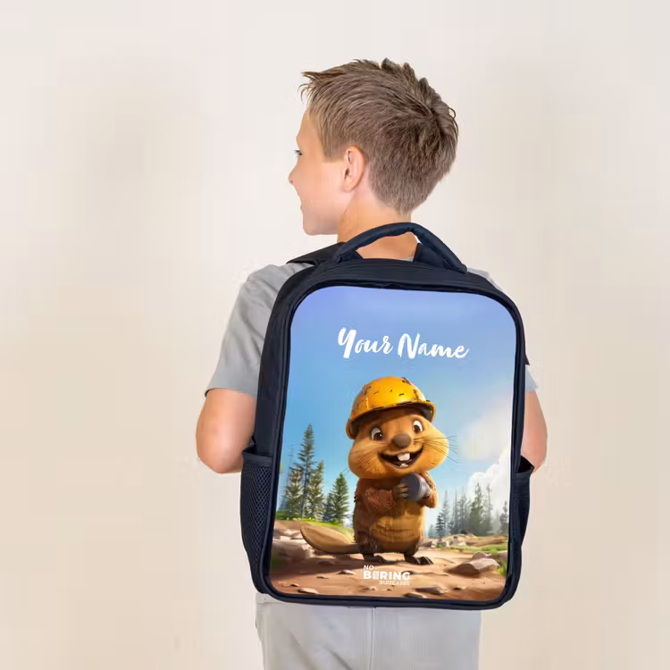 Kids backpack - Black - Billy Construction Helmet — 2