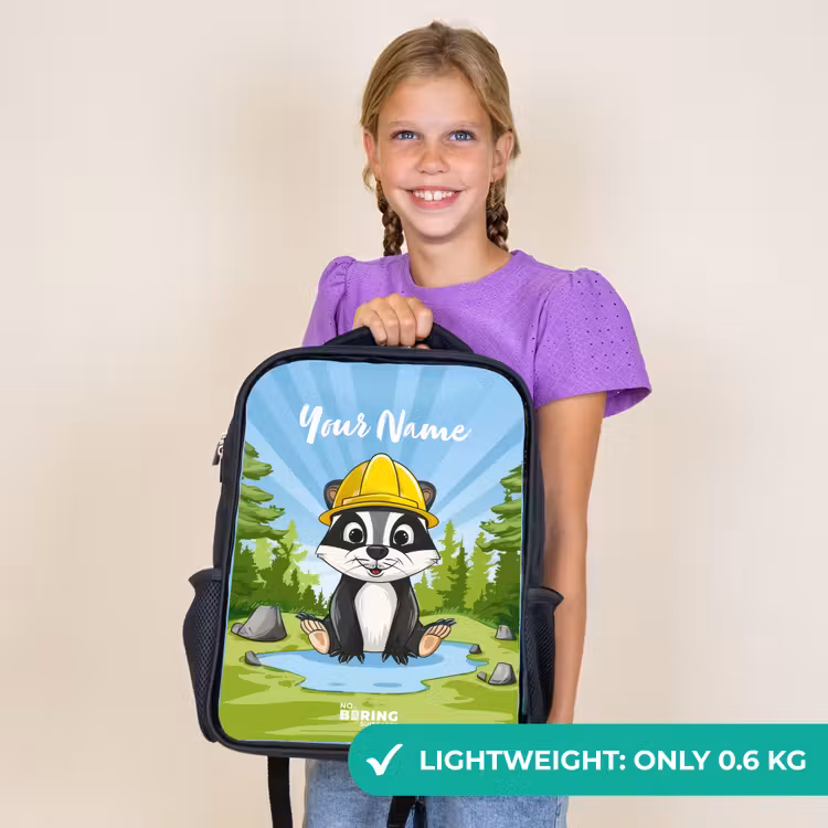 Kids backpack - Black - Wally work bear — 9