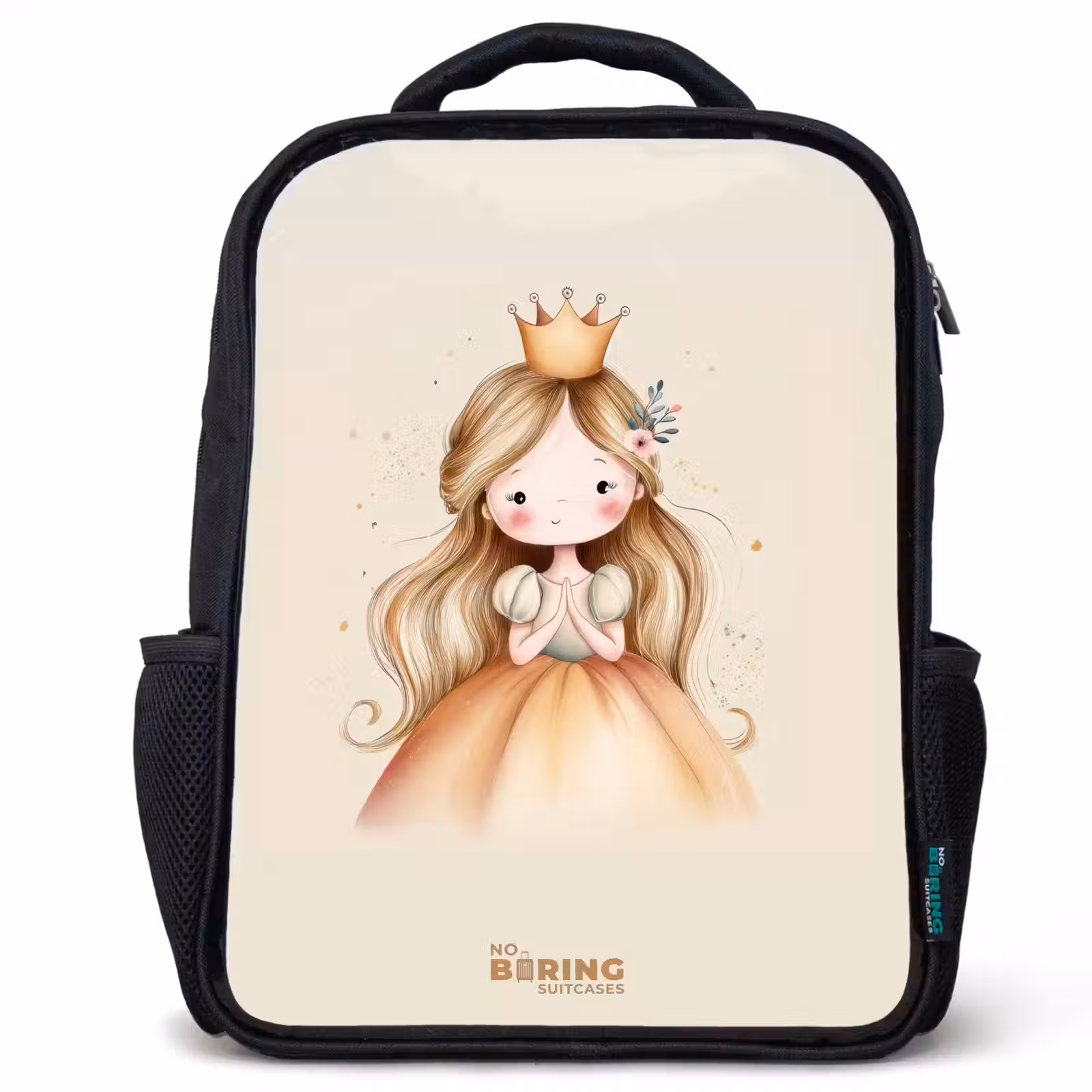 Kids backpack - Black - Princess in golden tones — 1