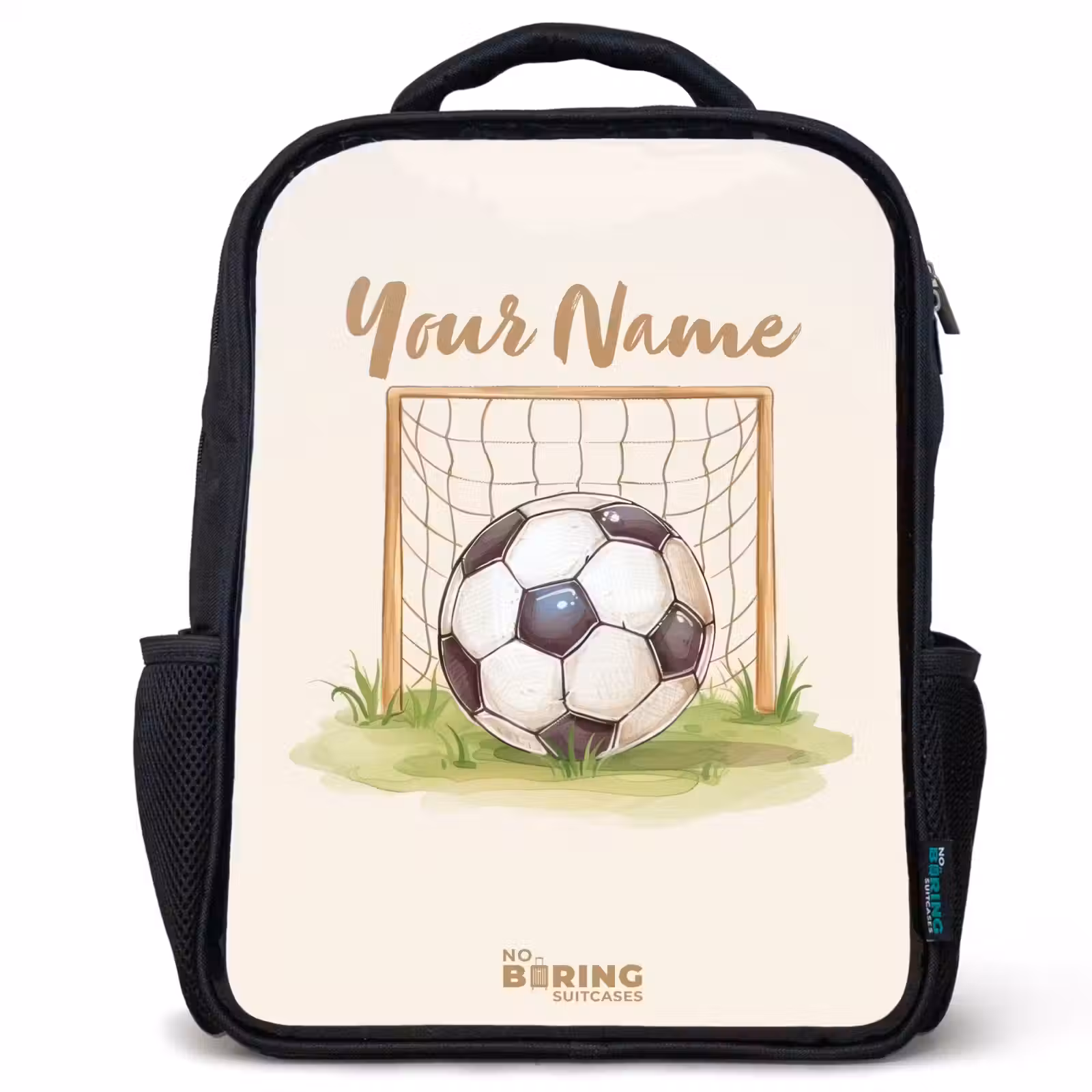 Kids backpack - Black - Soccer in a goal — 1