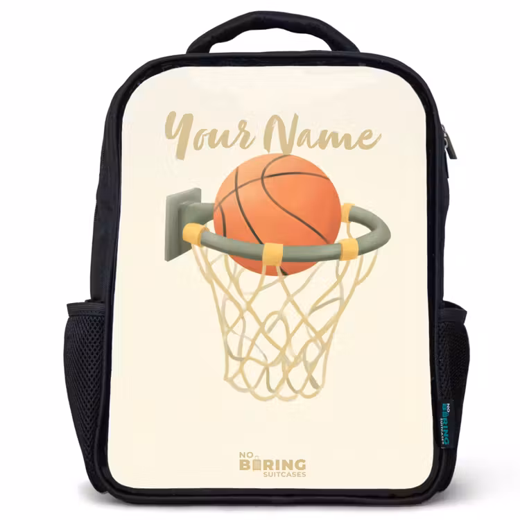 Kids backpack - Black - Basketball in neutral colors — 1
