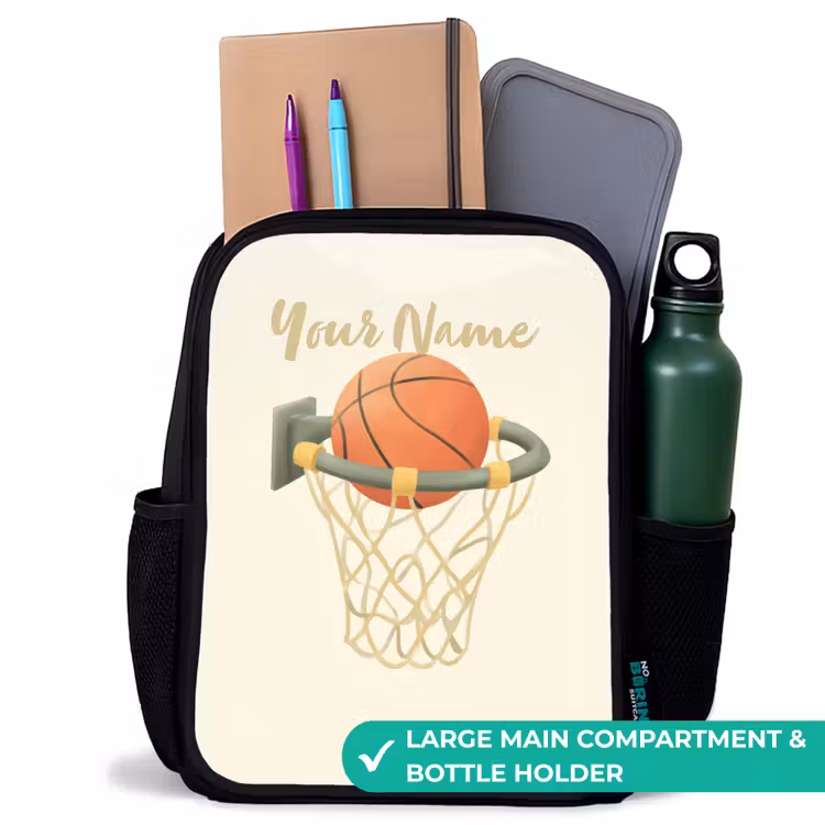 Kids backpack - Black - Basketball in neutral colors — 10