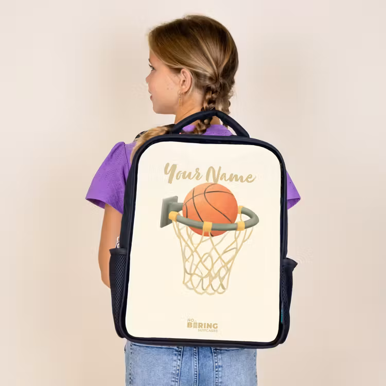 Kids backpack - Black - Basketball in neutral colors — 4