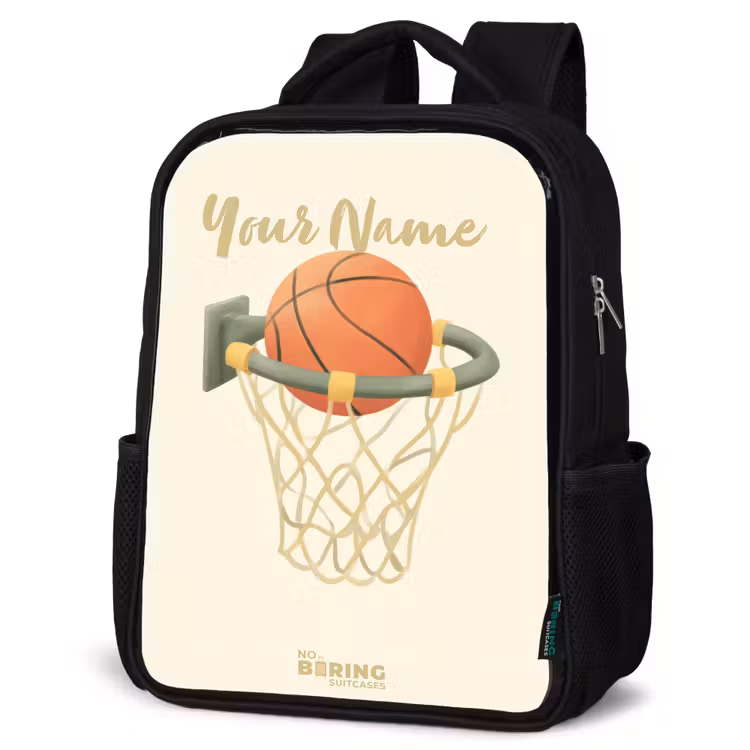 Kids backpack - Black - Basketball in neutral colors — 6