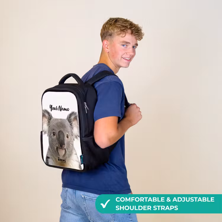 Kids backpack - Black - Cute Koala Bear — 11