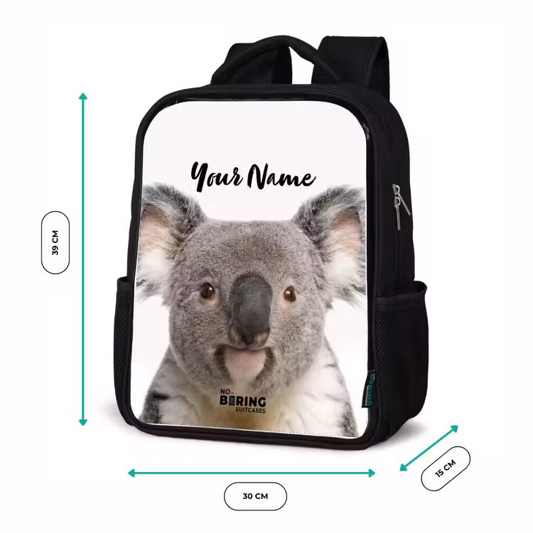 Kids backpack - Black - Cute Koala Bear — 8