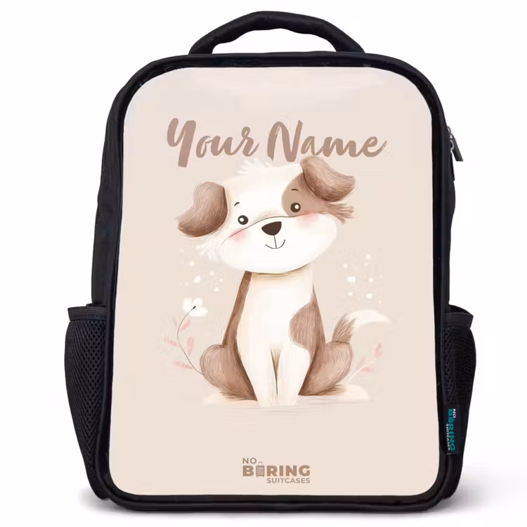 Kids backpack - Black - Dog in the colors brown and beige — 1