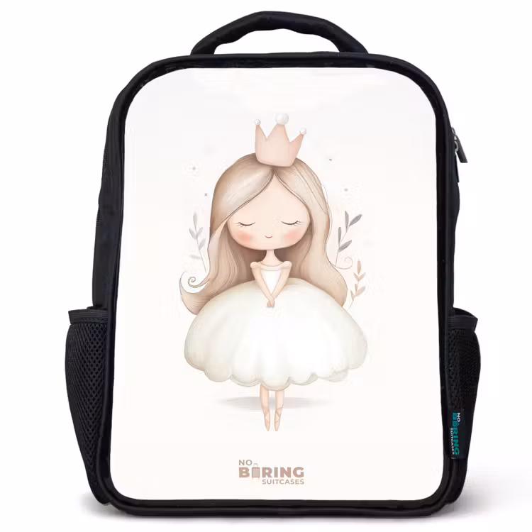 Kids backpack - Black - Graceful princess in white — 1