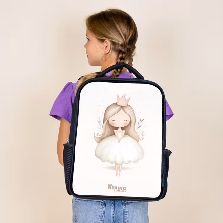 Kids backpack - Black - Graceful princess in white — 4