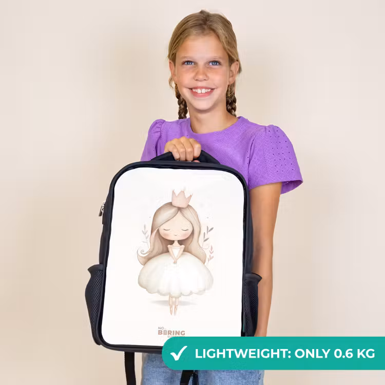 Kids backpack - Black - Graceful princess in white — 9
