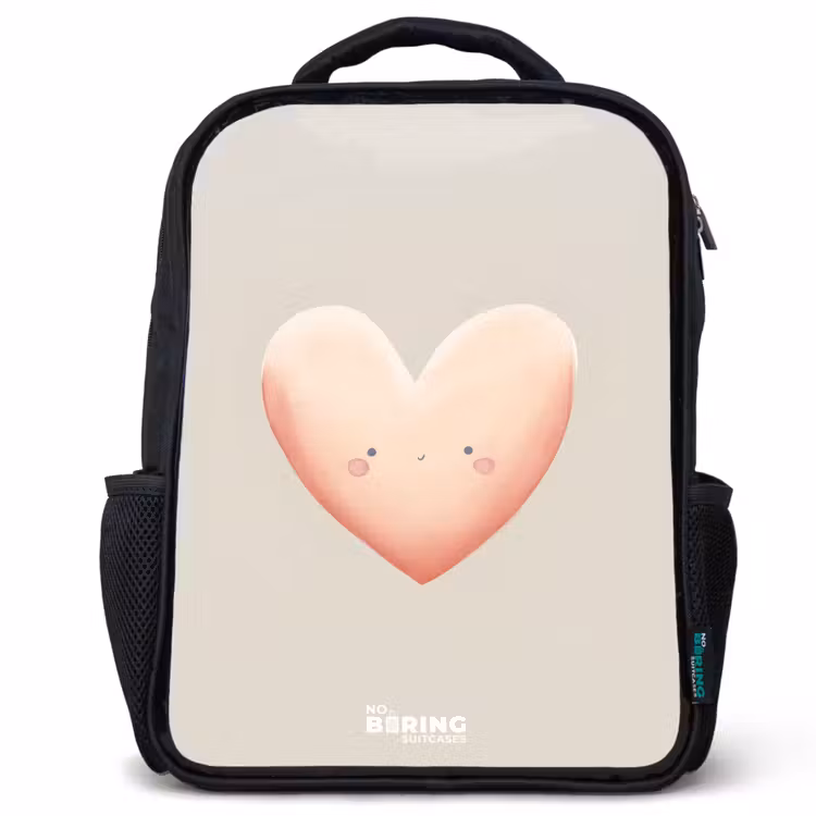 Kids backpack - Black - Heart in pastel colors — 1