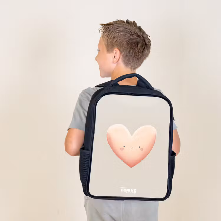 Kids backpack - Black - Heart in pastel colors — 2