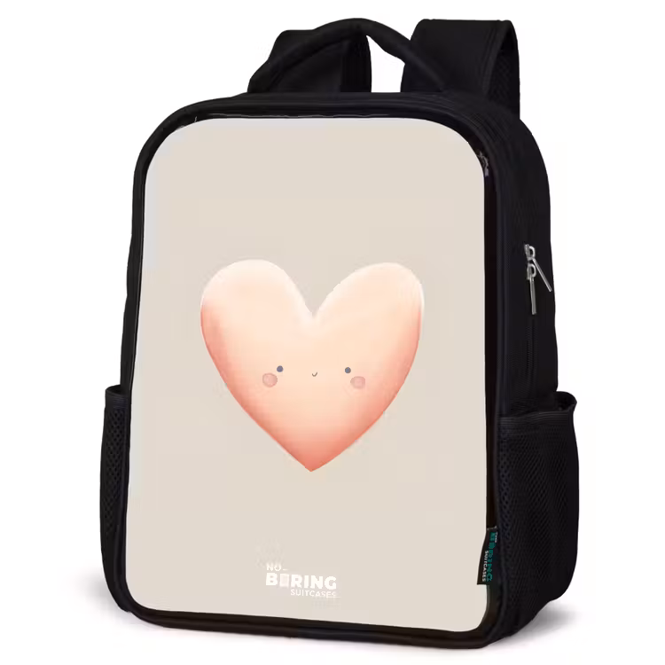 Kids backpack - Black - Heart in pastel colors — 6