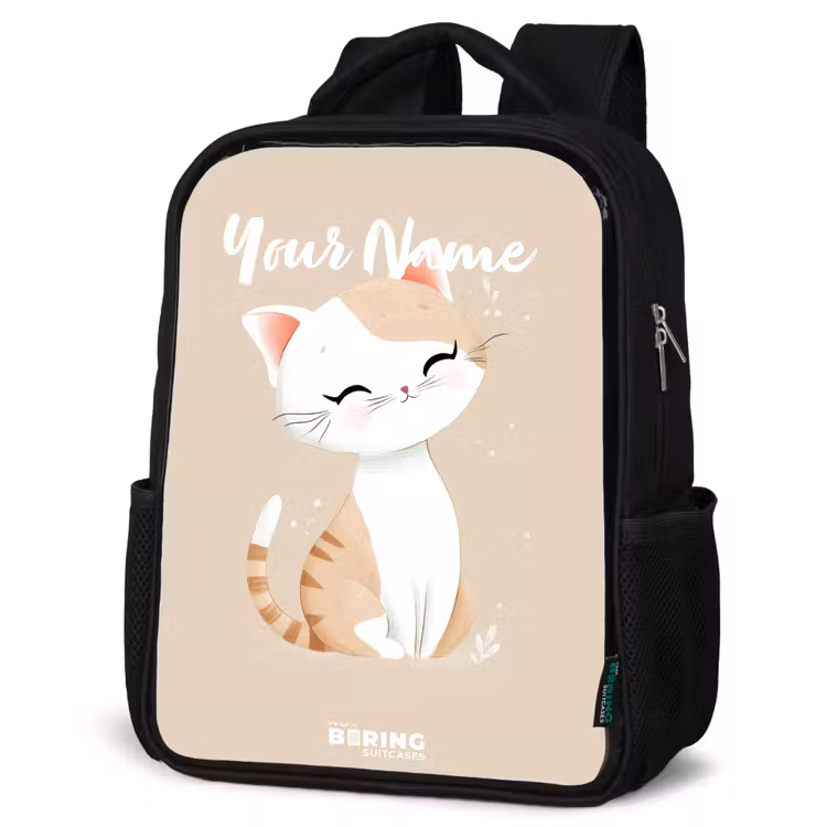 Kids backpack - Black - Kitten in the colors beige and white — 6