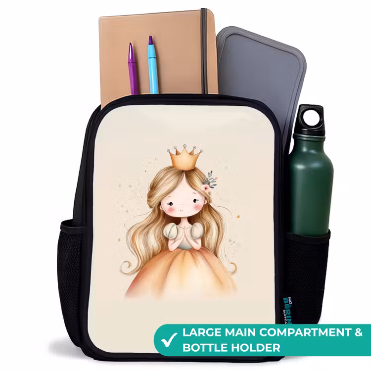 Kids backpack - Black - Princess in golden tones — 10