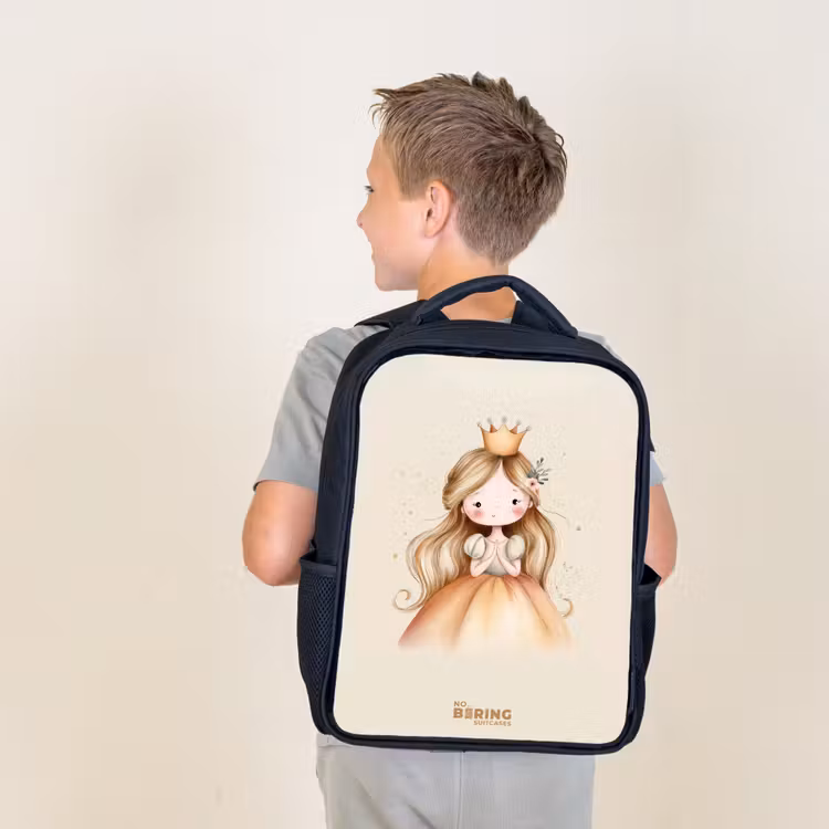 Kids backpack - Black - Princess in golden tones — 2