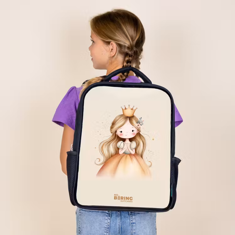 Kids backpack - Black - Princess in golden tones — 4