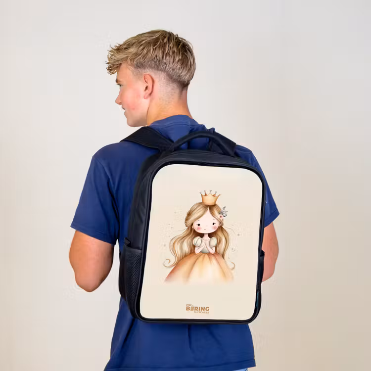 Kids backpack - Black - Princess in golden tones — 5